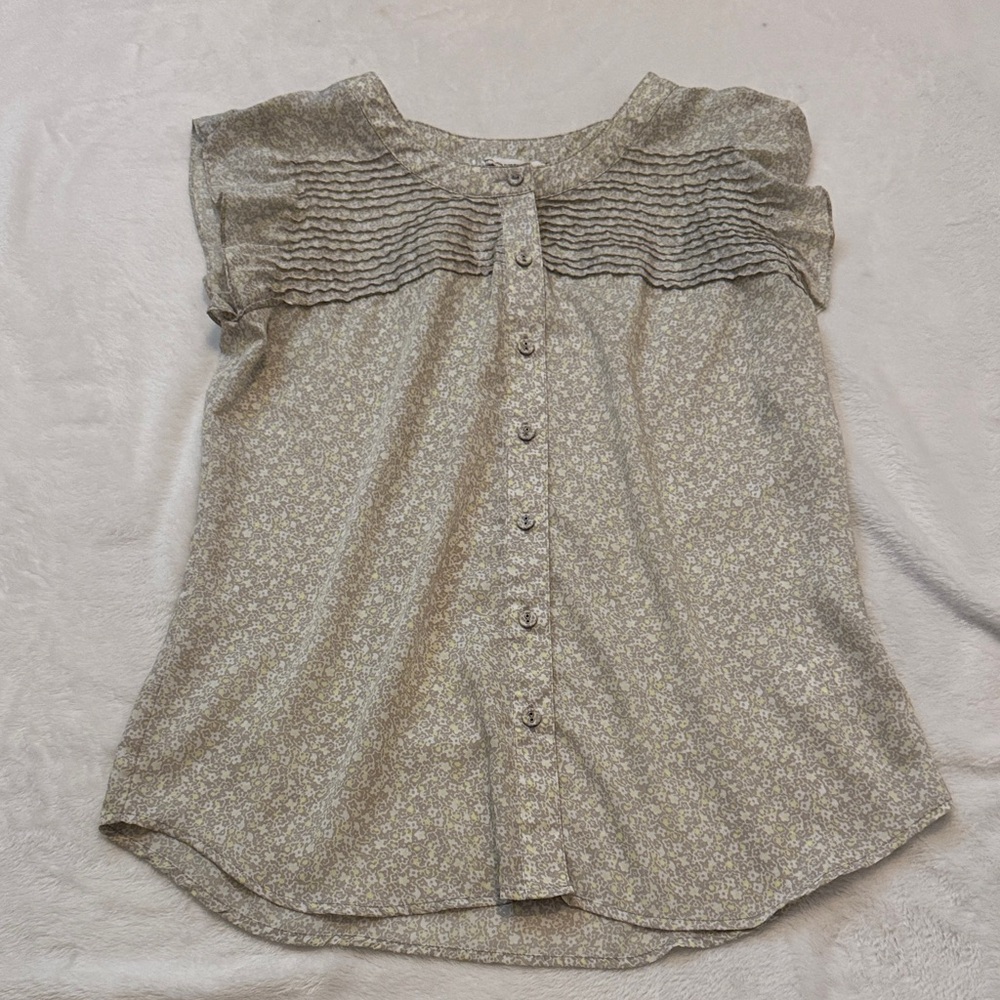 French Connection Sleeveless Floral Button Front Blouse | Size Small